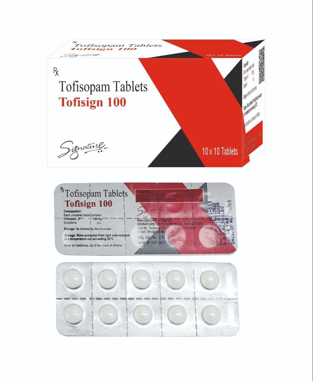 Tofisign 100mg tablets containing Tofisopam 100mg