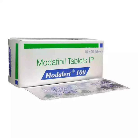 Modalert 100mg tablets containing Modafinil 100mg for wakefulness promotion